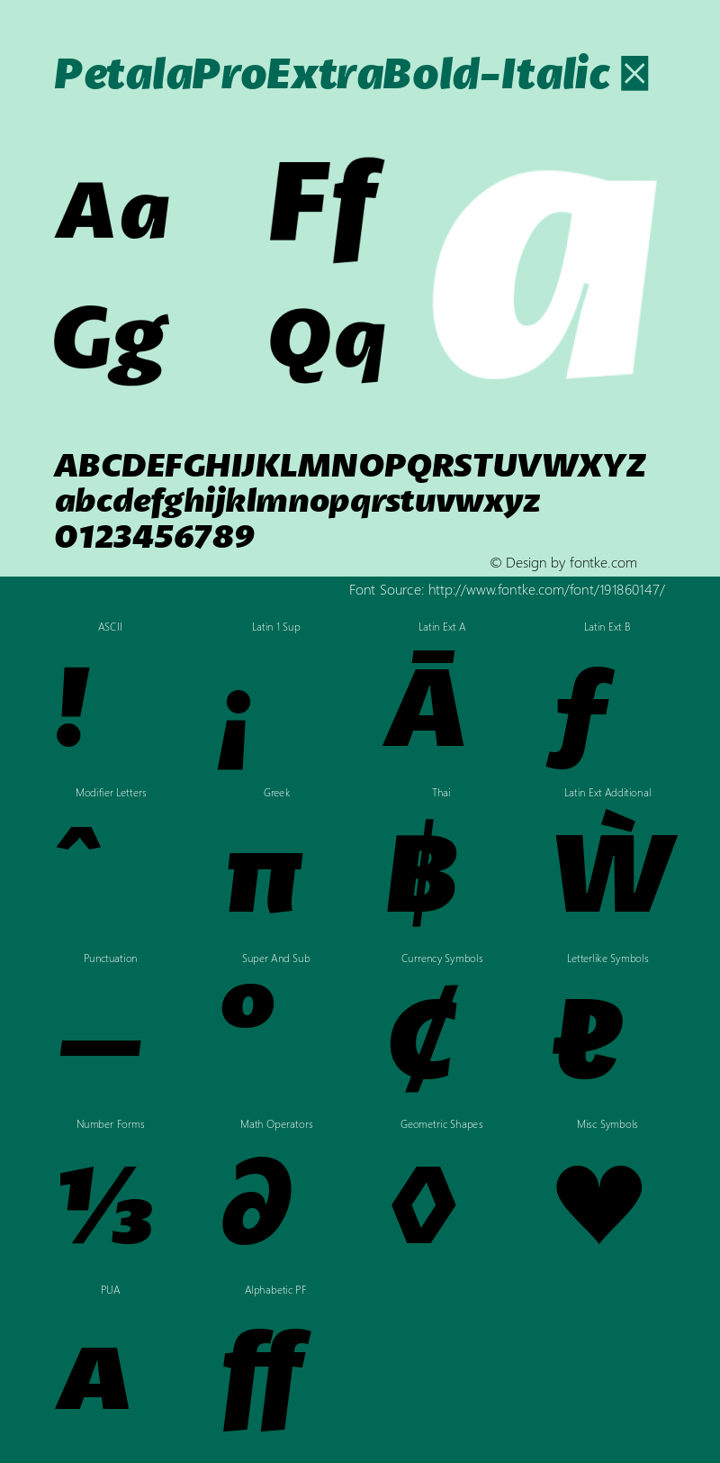 ☞PetalaProExtraBold-Italic Version 1.002;com.myfonts.easy.typefolio.petala-pro.extra-bold-italic.wfkit2.version.43z8图片样张