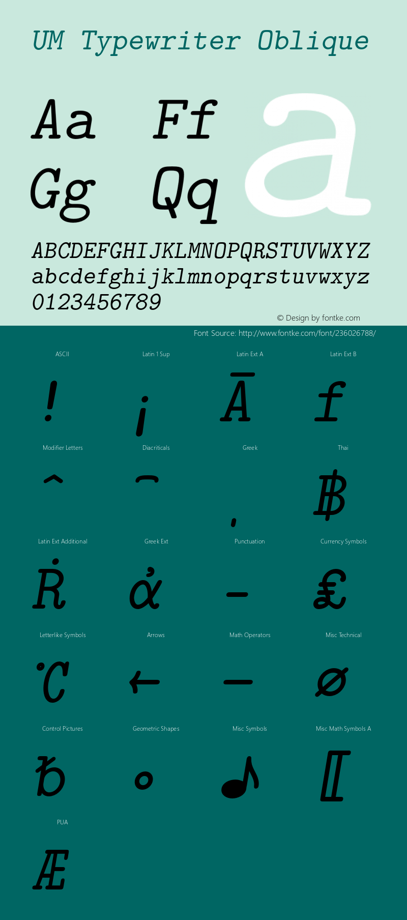 UM Typewriter Oblique 001.003图片样张