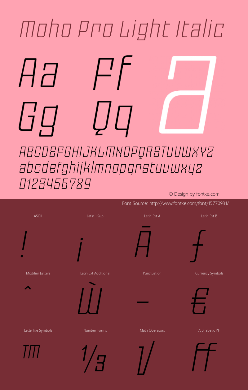 Moho Pro Light Italic Version 3.000图片样张