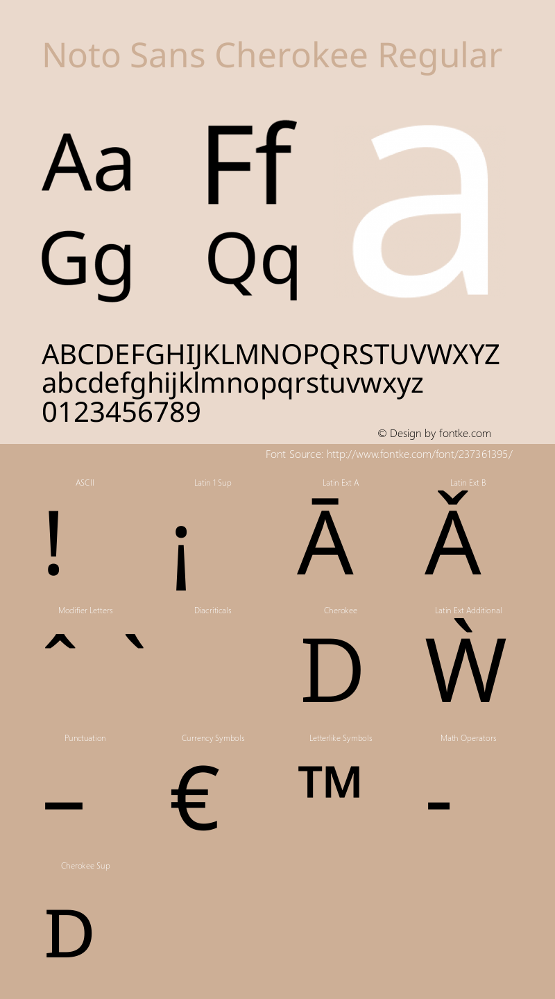 Noto Sans Cherokee Regular Version 2.001图片样张