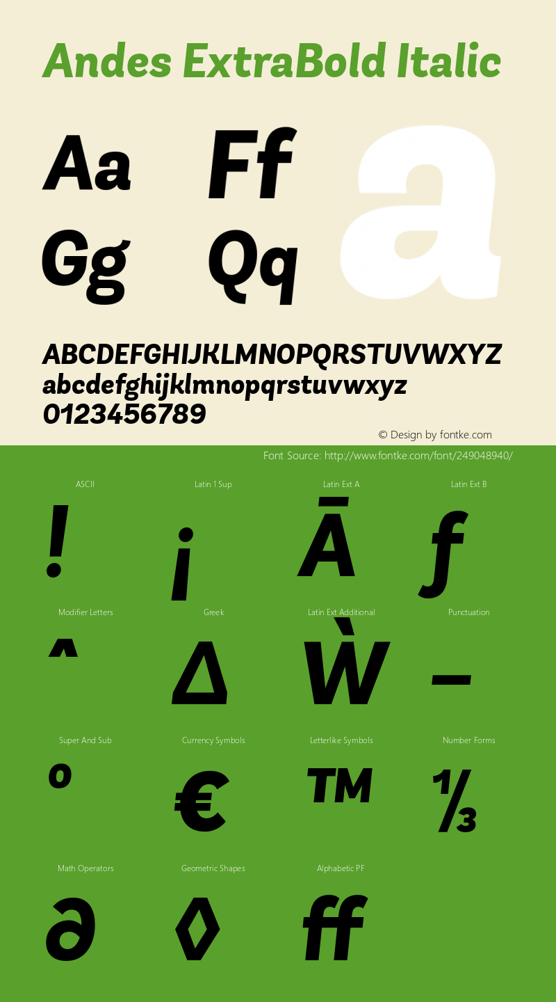 AndesExtraBold-Italic 1.000图片样张