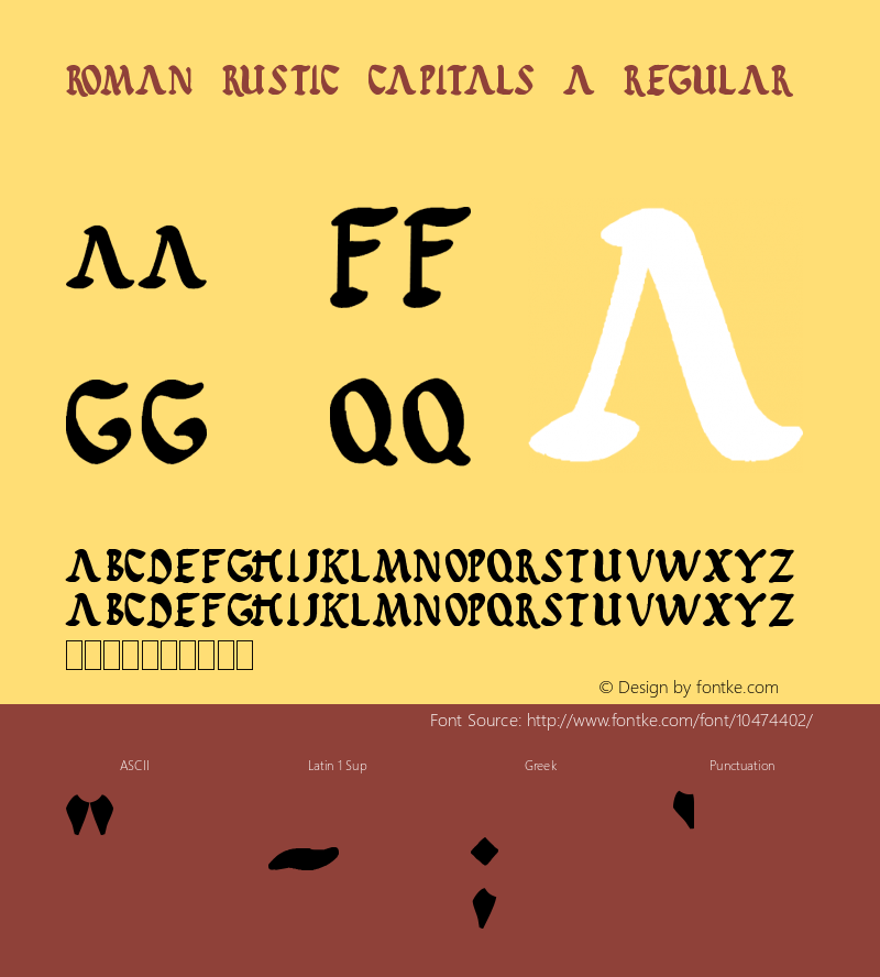 Roman Rustic Capitals A Regular Version 1.00 August 4, 2011, initial release图片样张