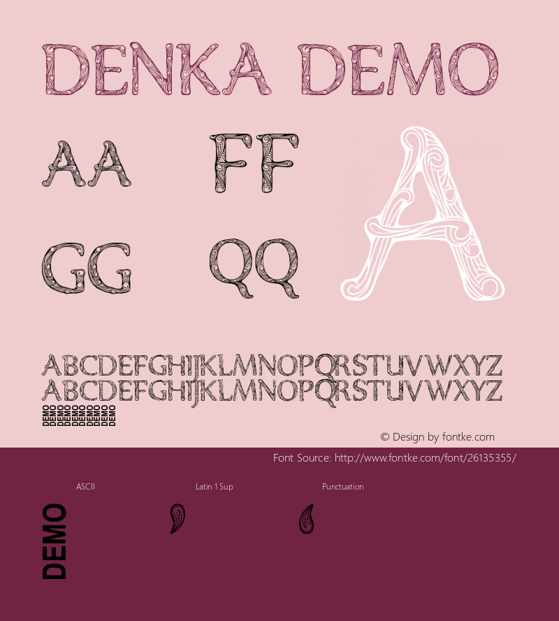 Denka Demo Version 0.00;June 9, 2018;FontCreator 11.5.0.2427 32-bit图片样张
