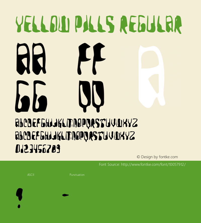 Yellow Pills Regular Macromedia Fontographer 4.1 10/8/97图片样张