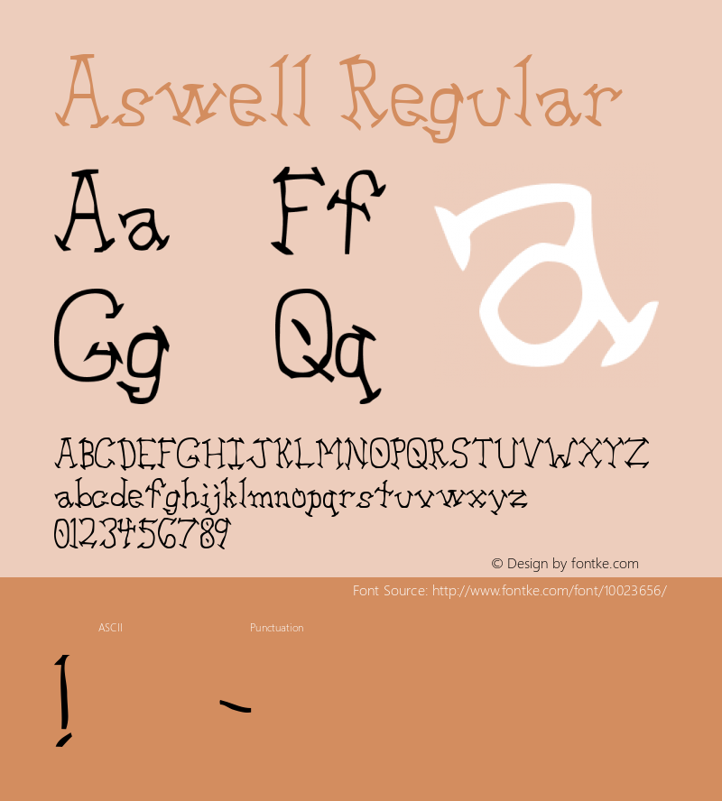Aswell Regular Macromedia Fontographer 4.1 4/21/97图片样张