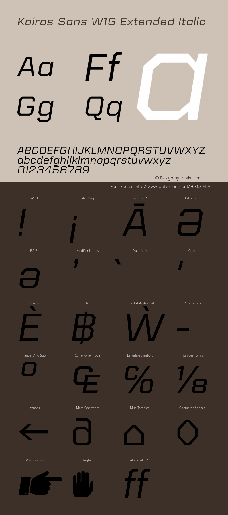 Kairos Sans W1G Ext Italic Version 1.00图片样张