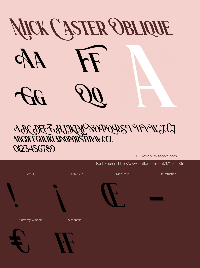 Mick Caster Oblique Version 1.00;November 10, 2020;FontCreator 12.0.0.2563 64-bit图片样张
