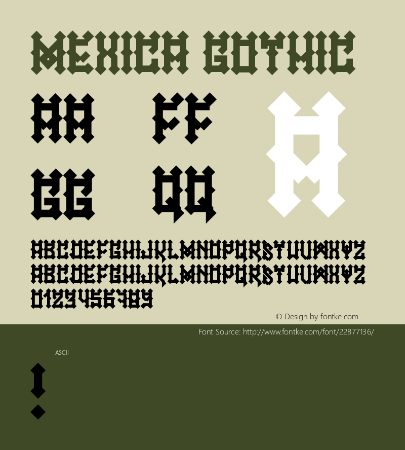 Mexica Gothic Version 1.002;Fontself Maker 1.1.0图片样张