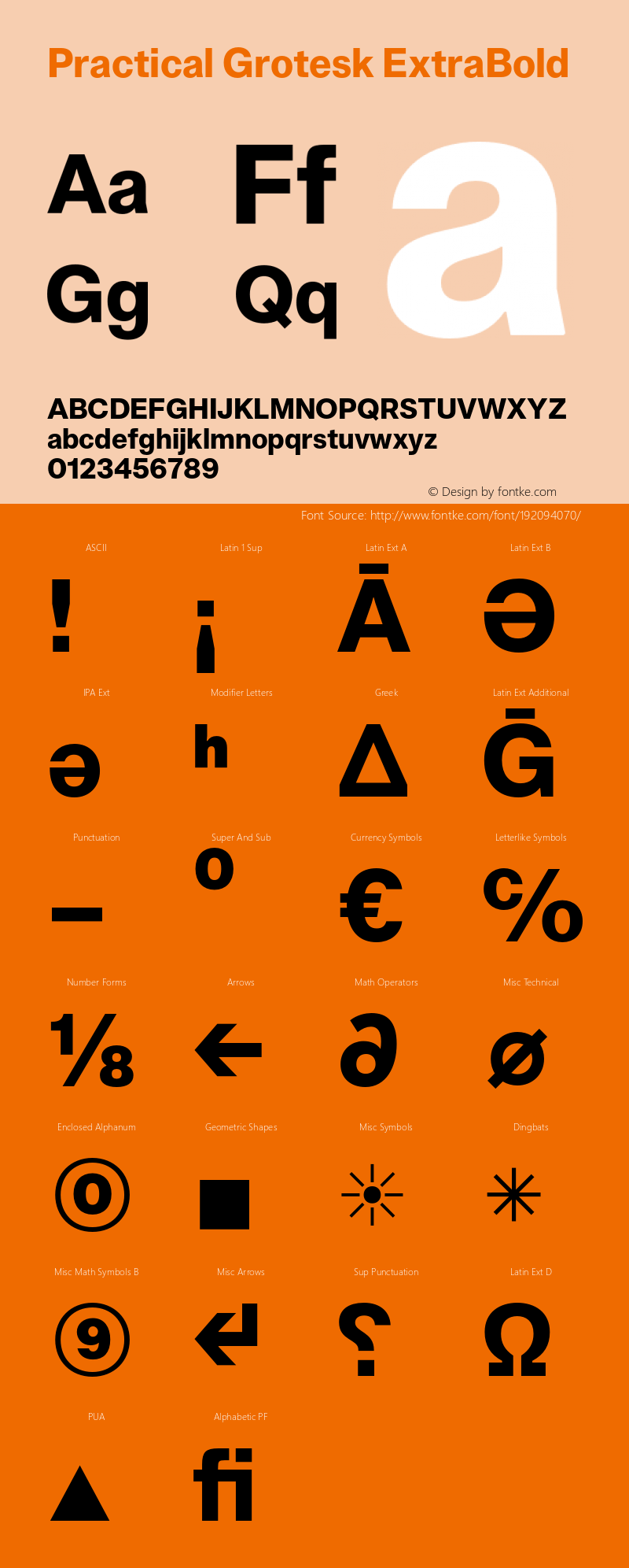 Practical Grotesk ExtraBold Version 2.000;FEAKit 1.0图片样张