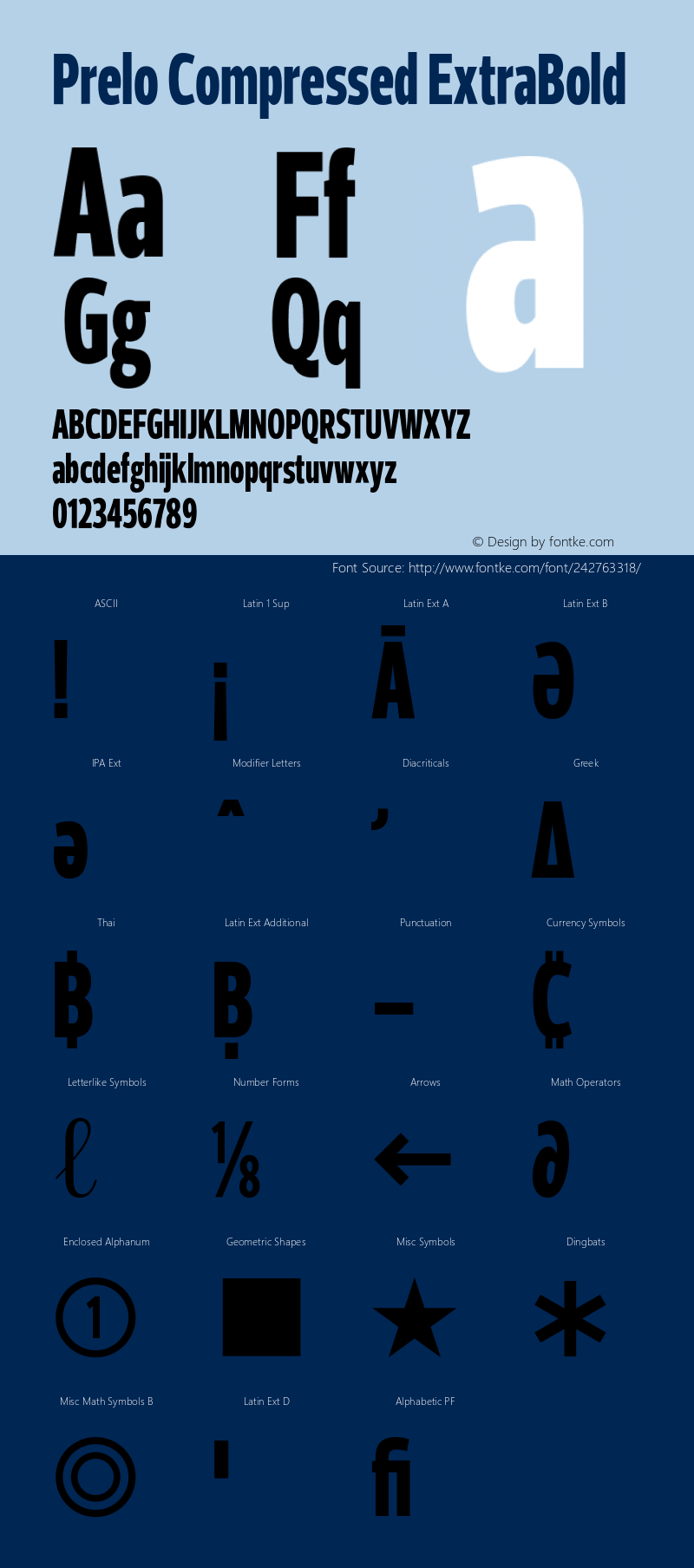 Prelo Compressed ExtraBold Version 1.001;FEAKit 1.0图片样张