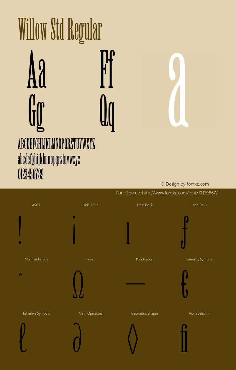Willow Std Regular OTF 1.018;PS 001.002;Core 1.0.31;makeotf.lib1.4.1585图片样张