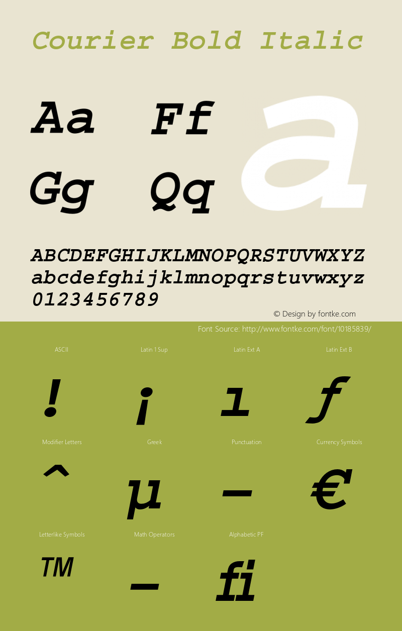 Courier Bold Italic OTF 1.0;PS 004.000;Core 1.0.22图片样张