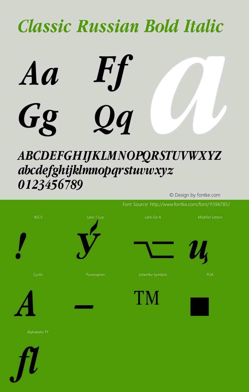 Classic Russian Bold Italic 001.001图片样张