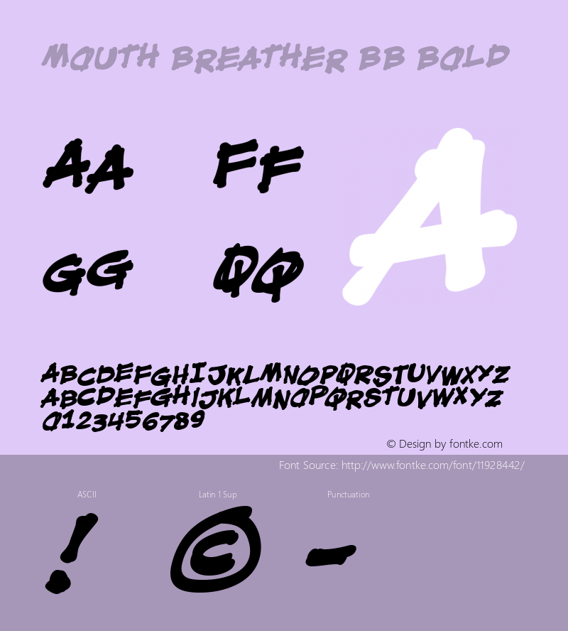 Mouth Breather BB Bold Macromedia Fontographer 4.1 1/30/03图片样张