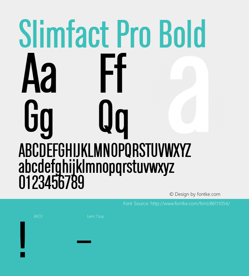 Slimfact Pro Bold Version 1.00;December 2, 2020;FontCreator 12.0.0.2525 64-bit图片样张