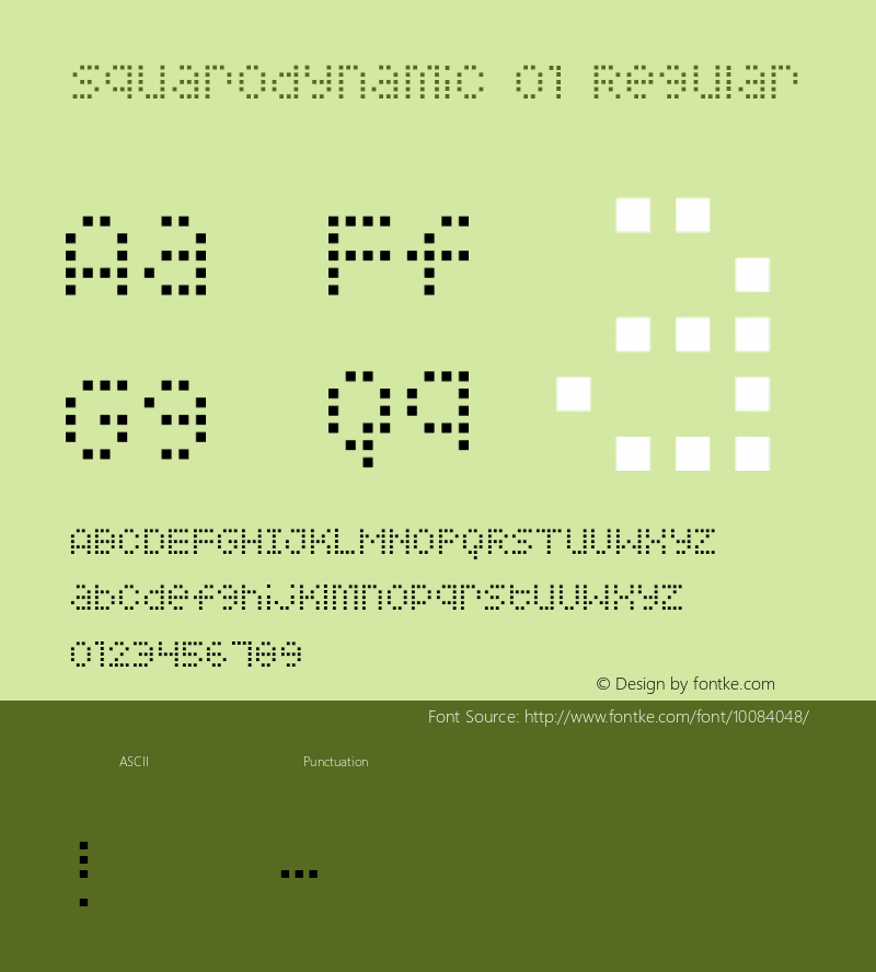 Squarodynamic 01 Regular Macromedia Fontographer 4.1.3 1/3/01图片样张