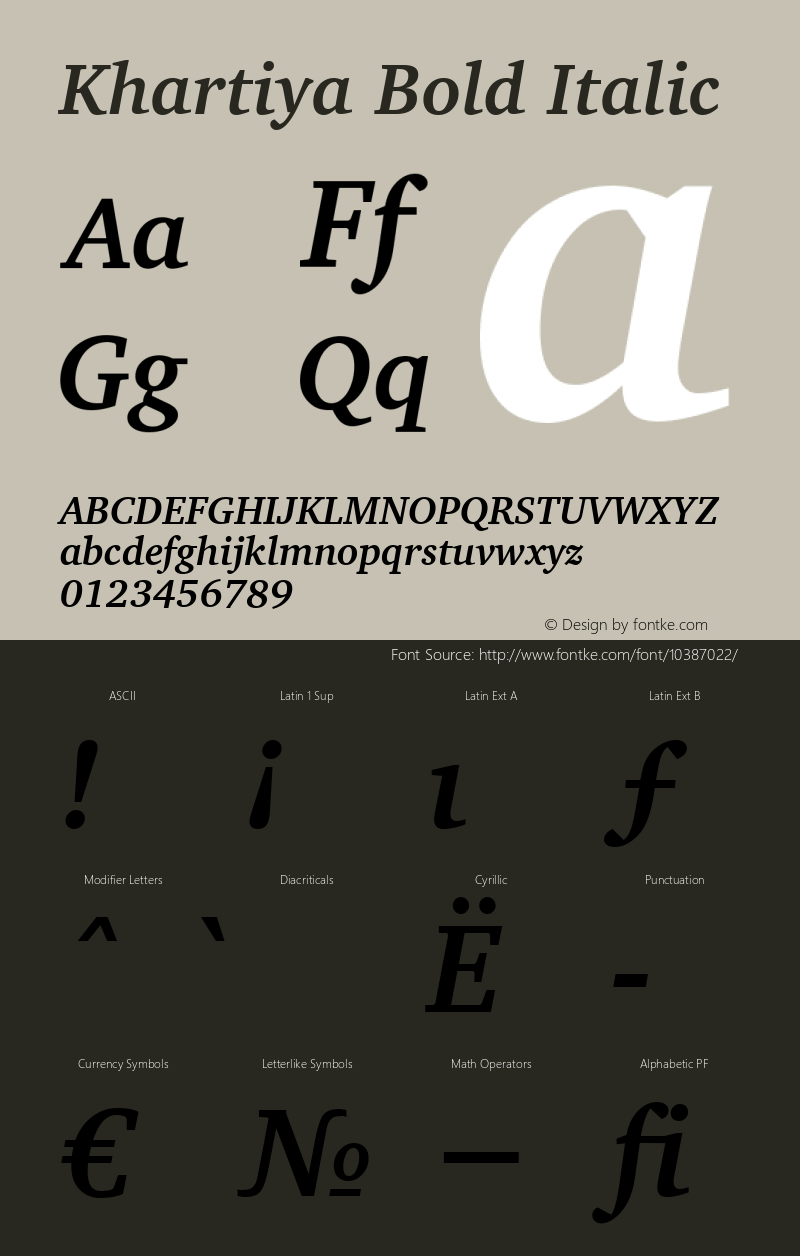 Khartiya Bold Italic Version 0.2图片样张