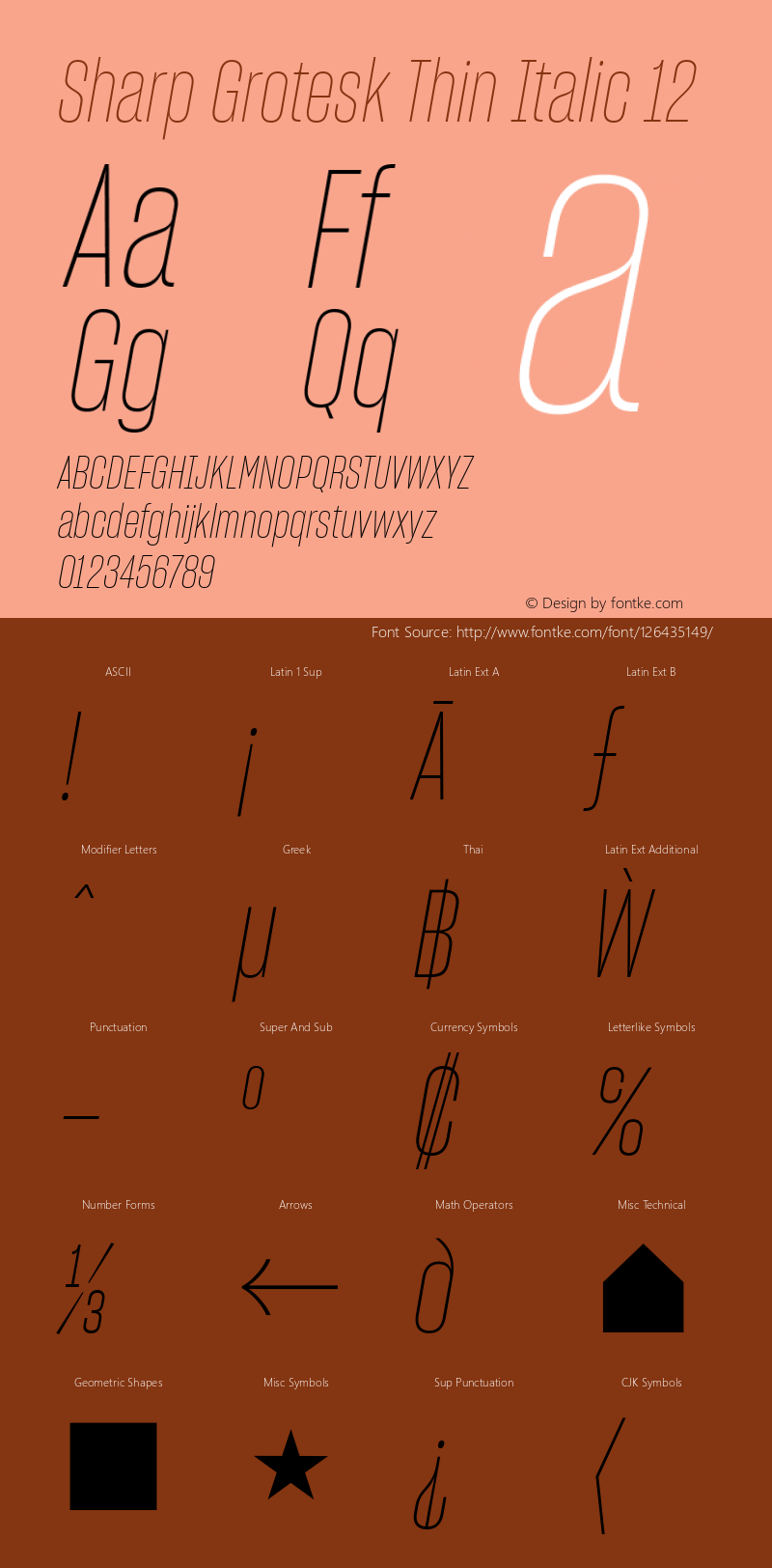 Sharp Grotesk Thin Italic 12 Version 1.003图片样张