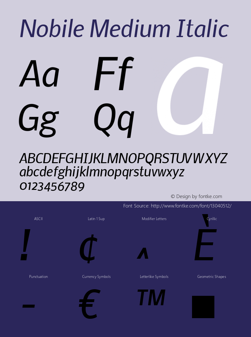 Nobile Medium Italic Version 1.000;PS 001.000;hotconv 1.0.38图片样张