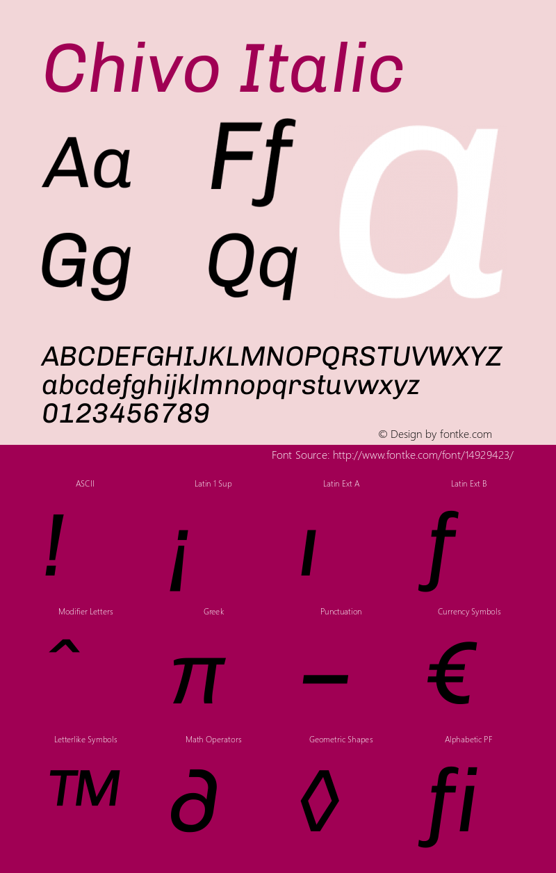 Chivo Italic 1.000图片样张