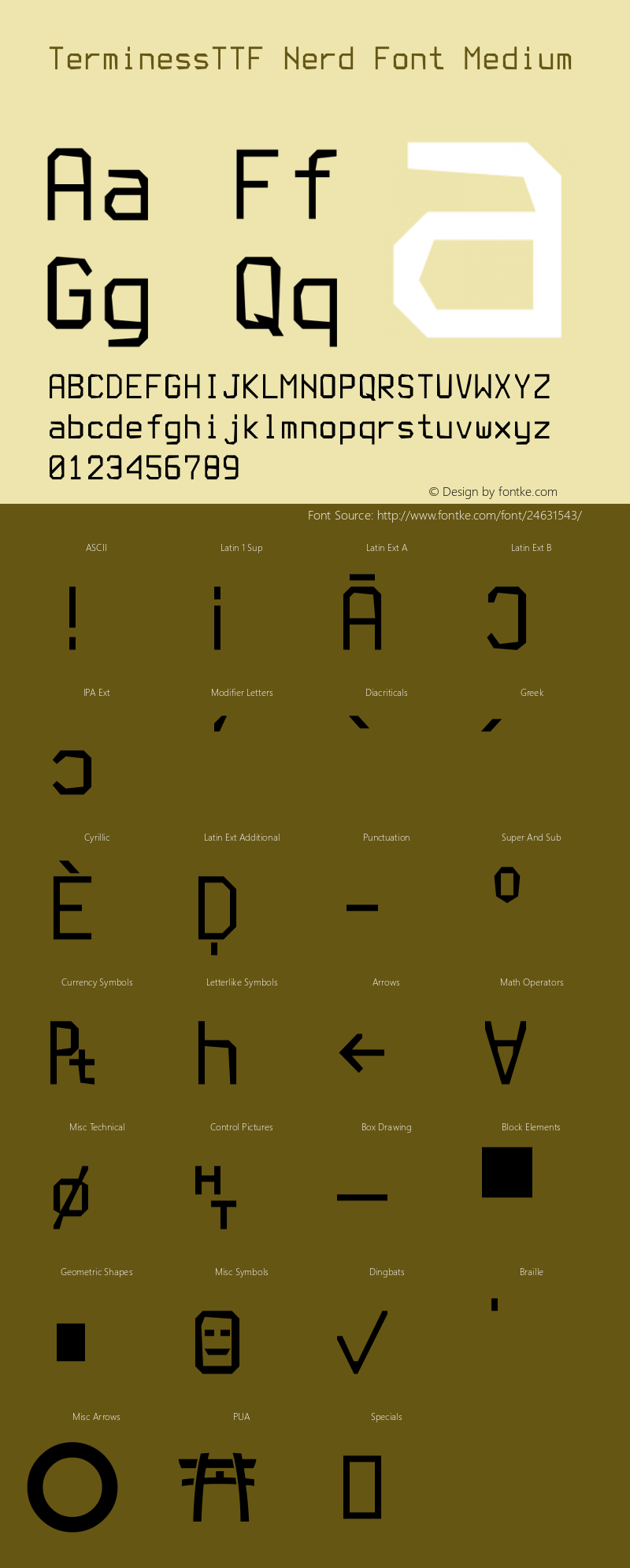 Terminess (TTF) Nerd Font Complete Version 4.40.1;Nerd Fonts 1.图片样张