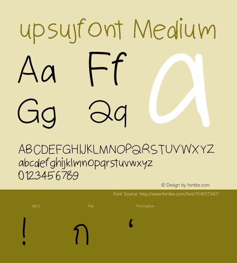 upsujfont Version 001.000图片样张