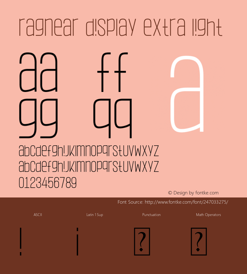 Ragnear Display Extra Light Version 1.00;March 3, 2022;FontCreator 13.0.0.2683 32-bit图片样张