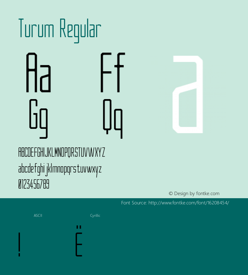 Turum Regular Version 1.000图片样张