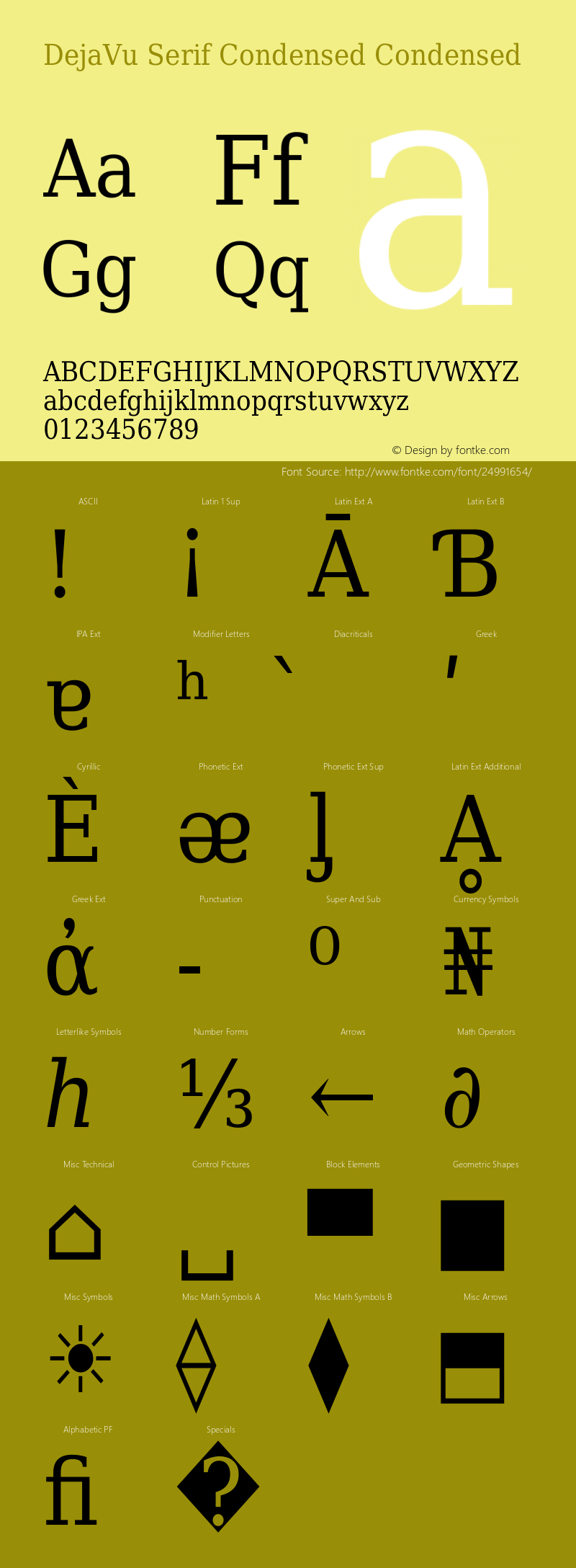 DejaVu Serif Condensed Version 2.7图片样张