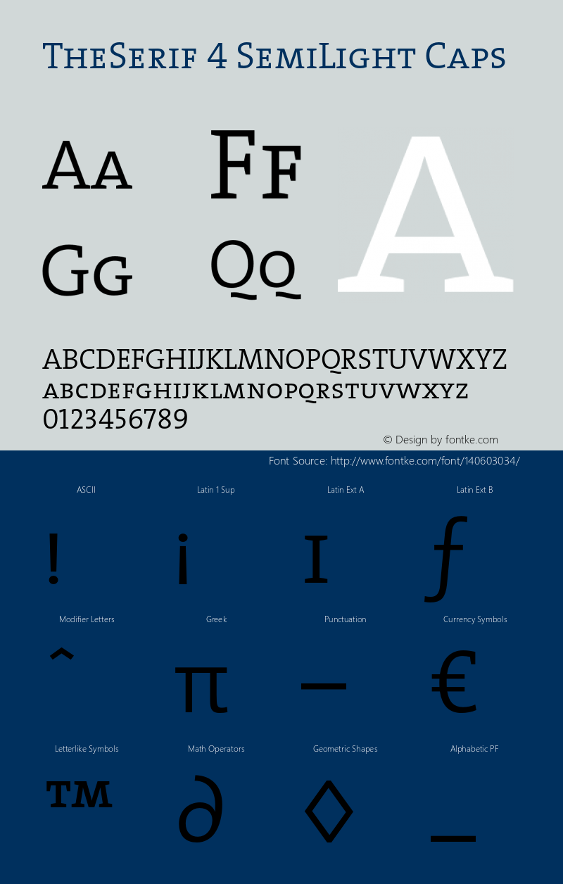 TheSerif-4SemiLightCaps 1.0图片样张