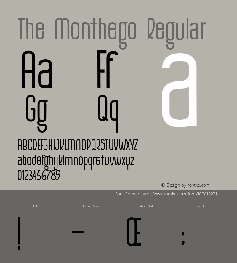 The Monthego Version 1.00;November 18, 2020;FontCreator 12.0.0.2525 64-bit图片样张