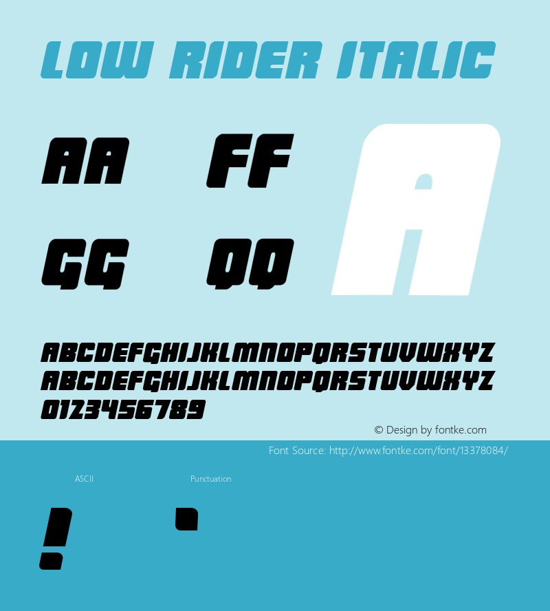 Low Rider Italic Version 001.001图片样张