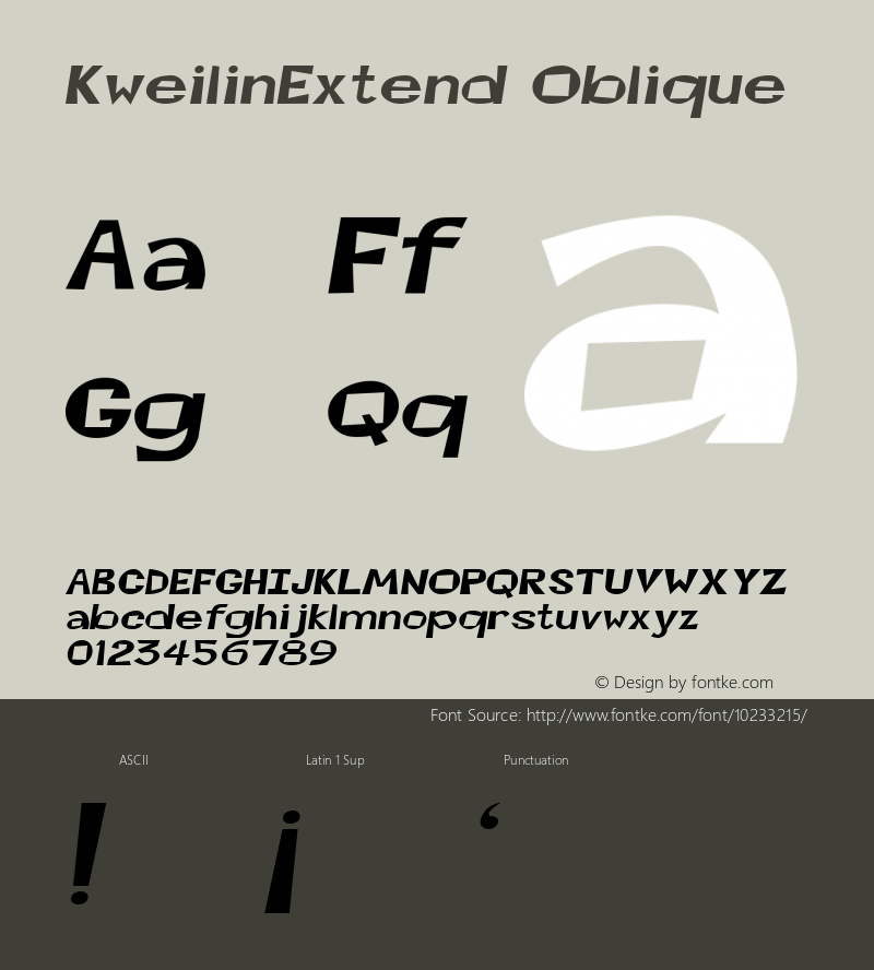 KweilinExtend Oblique 1.0 Tue Sep 13 15:48:26 1994图片样张