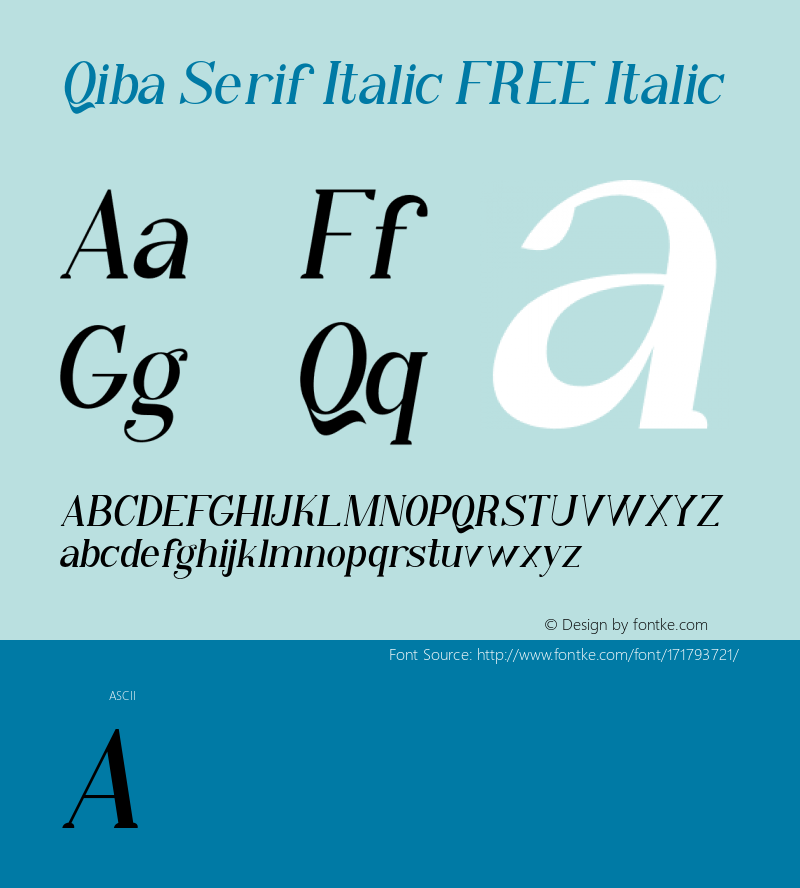 QibaSerifItalicFREE-Italic Version 1.000图片样张