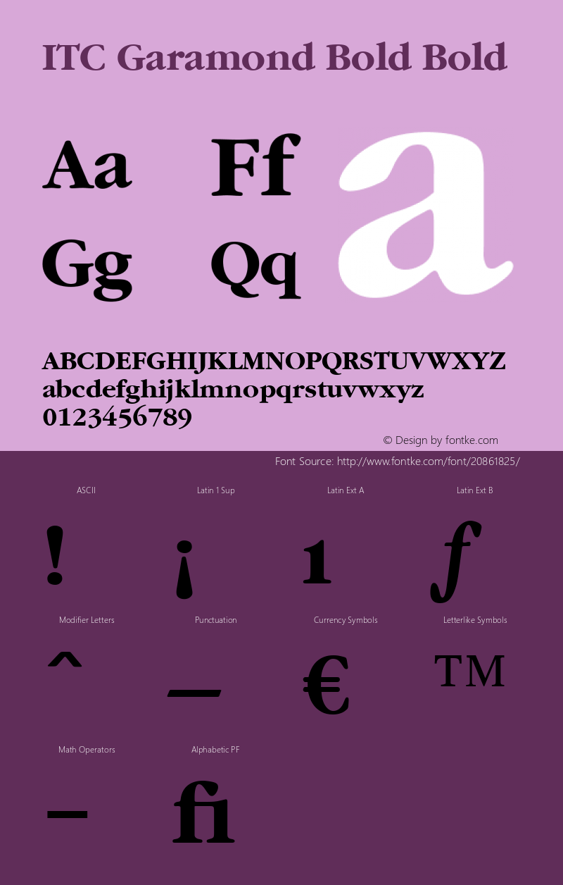 ITC Garamond Bold 图片样张