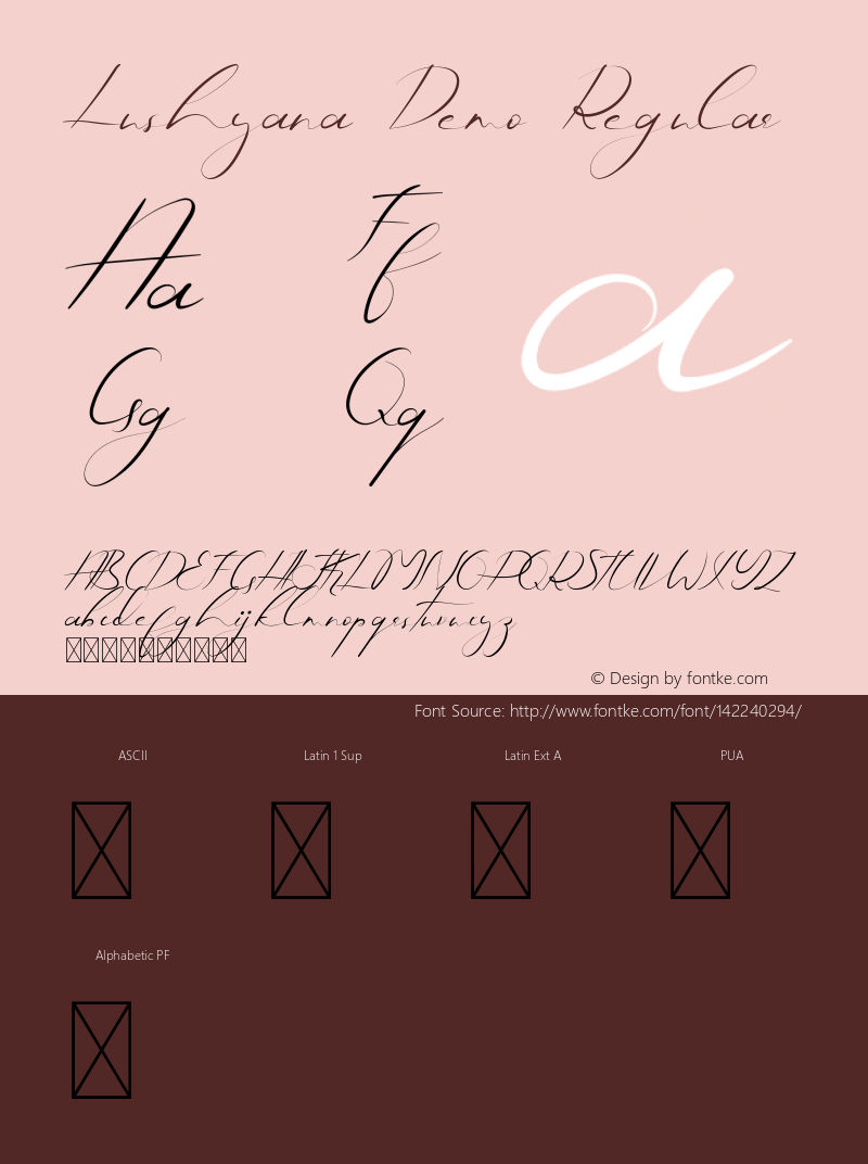 Lushyana Demo Version 1.001;Fontself Maker 3.5.2图片样张