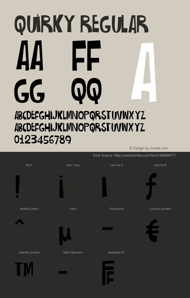 Quirky Regular Version 1.000;com.myfonts.easy.pizzadude.quirky.regular.wfkit2.version.3rid图片样张