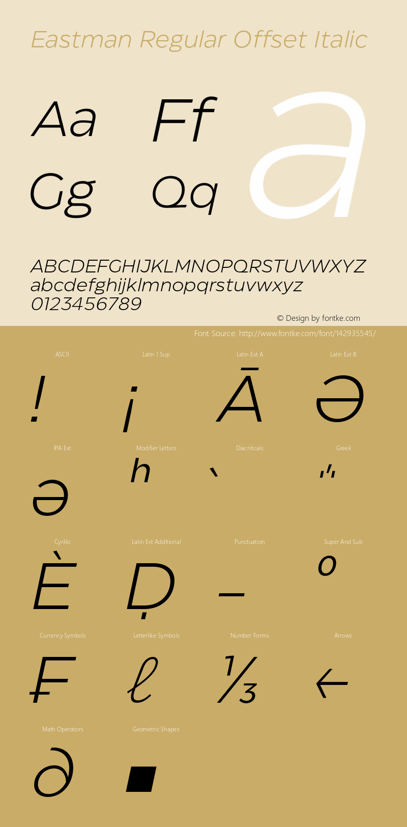 Eastman Regular Offset Italic Version 1.001;hotconv 1.0.109;makeotfexe 2.5.65596图片样张