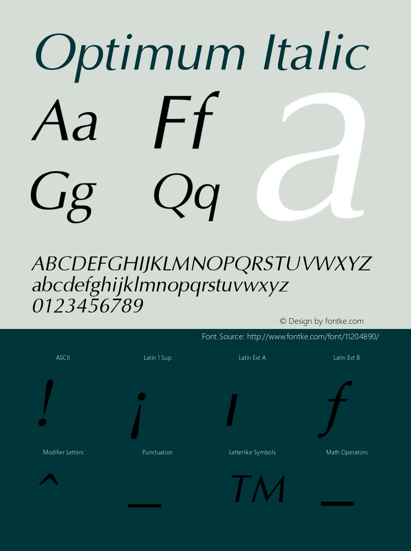 Optimum Italic Version 001.000图片样张