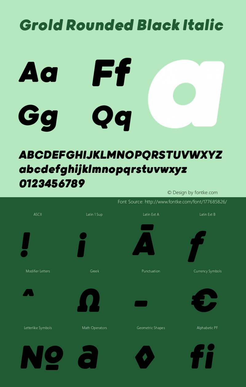 GroldRounded-BlackItalic Version 1.000图片样张