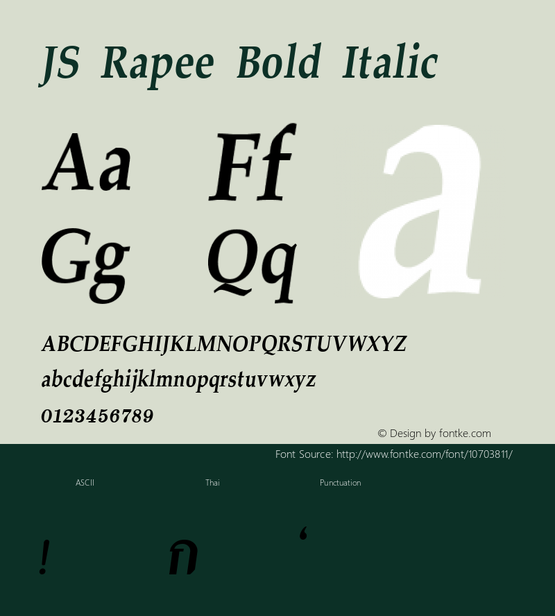 JS Rapee Bold Italic Version 1.5; 2002图片样张