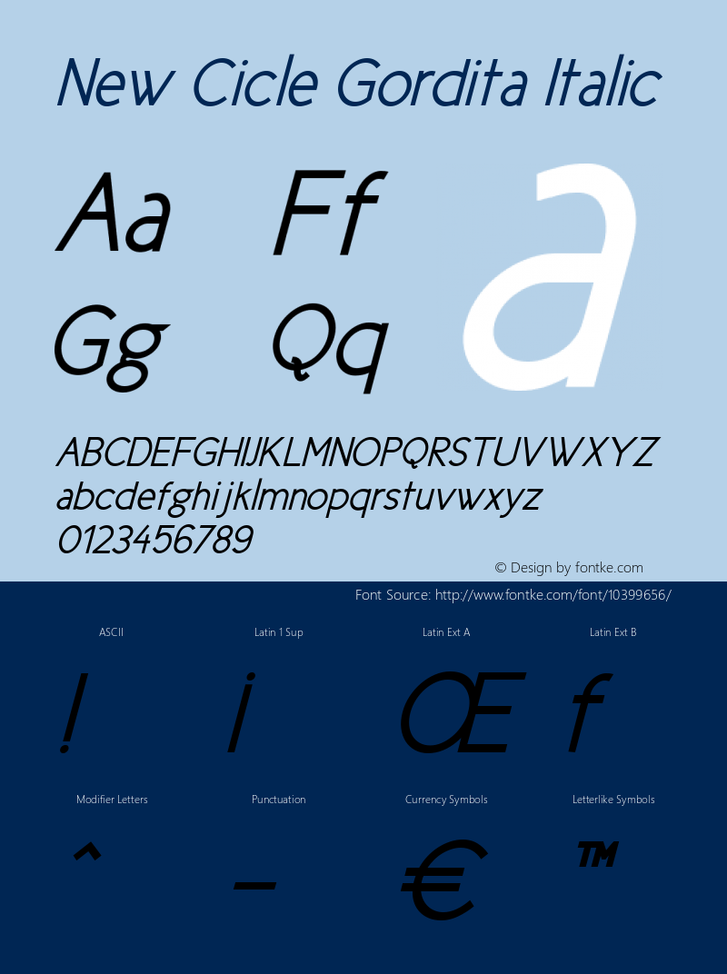 New Cicle Gordita Italic Version 001.000图片样张