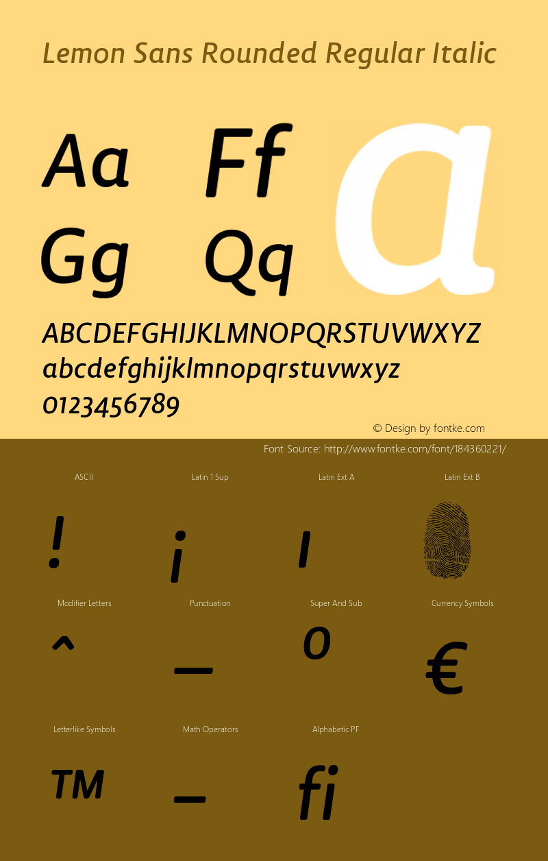 LemonSansRounded-RegularItalic Version 2.2图片样张