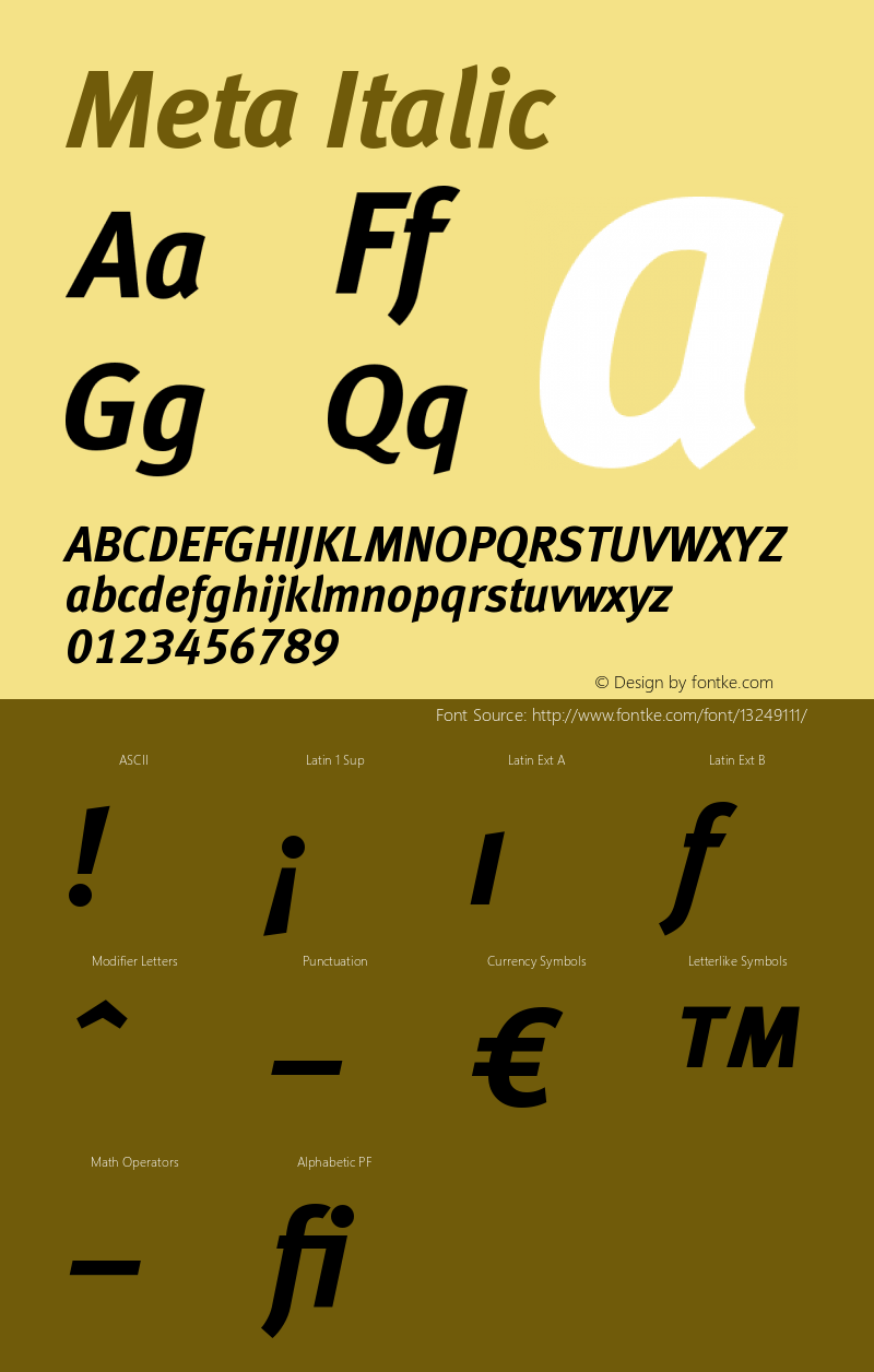 Meta Italic Version 004.301图片样张