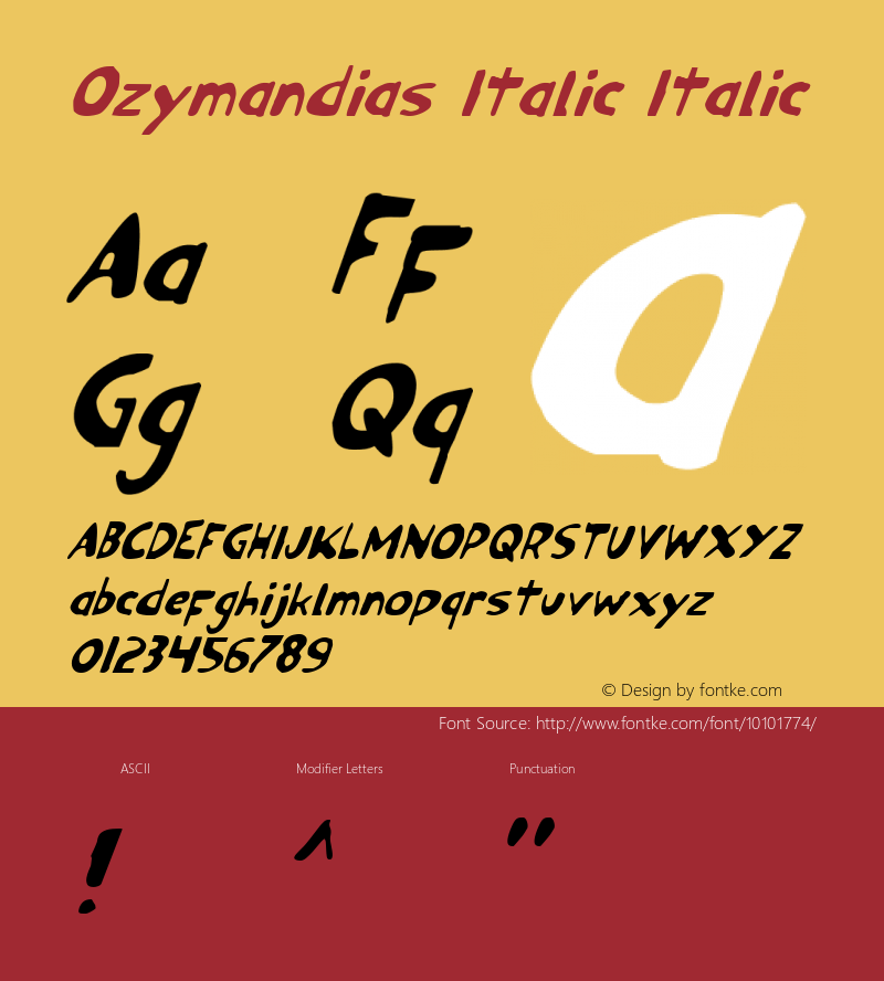 Ozymandias Italic Italic 1图片样张
