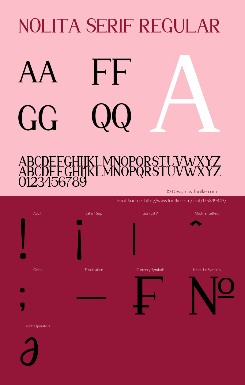 Nolita Serif Version 1.00;July 11, 2021;FontCreator 12.0.0.2555 64-bit图片样张