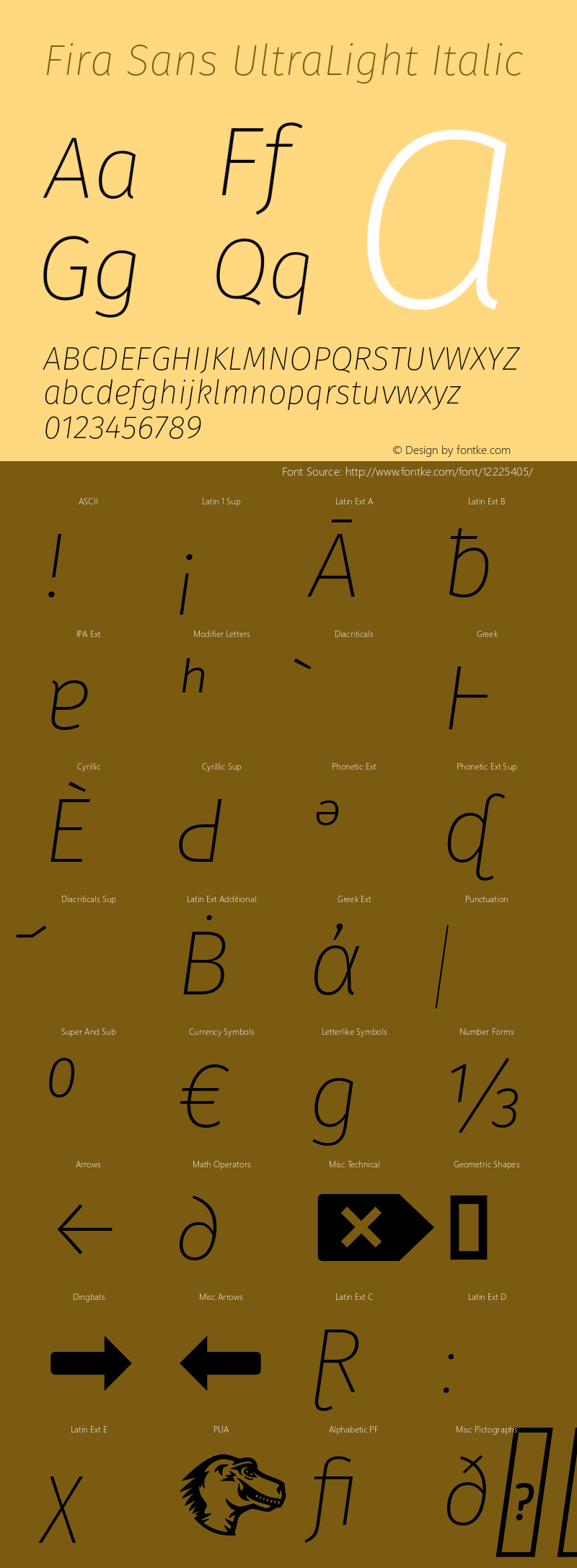 Fira Sans UltraLight Italic Version 4.102;PS 004.102;hotconv 1.0.70;makeotf.lib2.5.58329图片样张