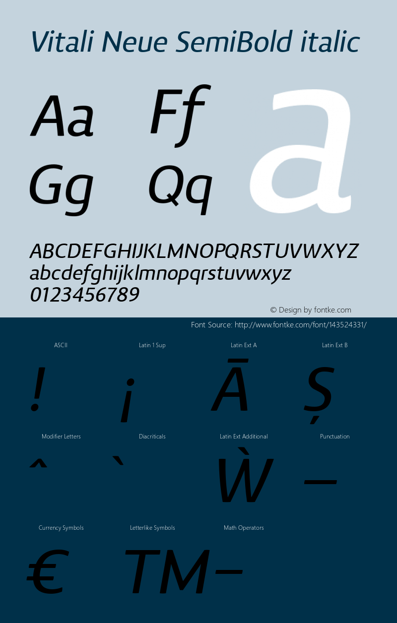 Vitali Neue SemiBold italic 1.000图片样张