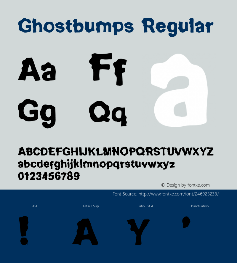 Ghostbumps Version 1.00;September 10, 2020;FontCreator 11.5.0.2430 64-bit图片样张