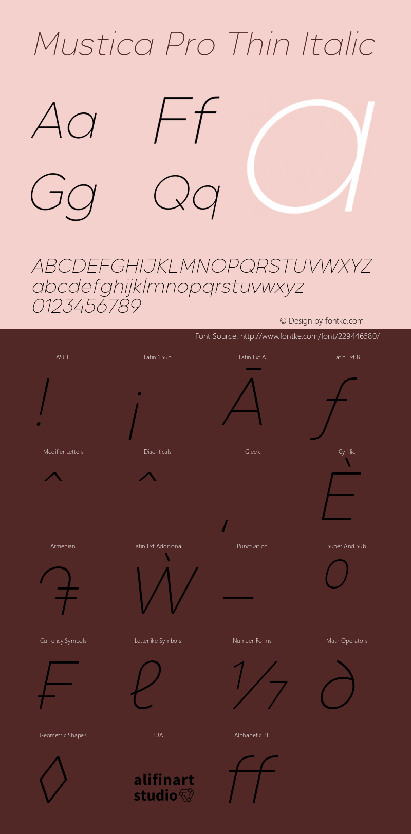 Mustica Pro Thin Italic Version 1.1.4.2图片样张